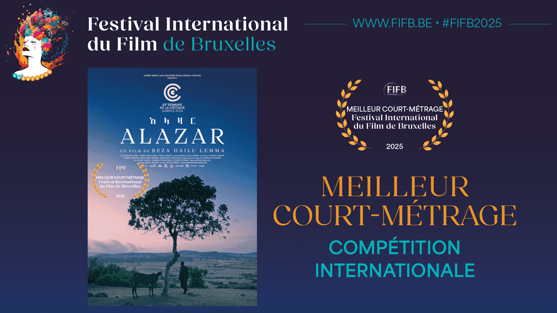 Visuel du palmarès 2025 — Meilleur Court-Métrage — Compétition Internationale — Alazar